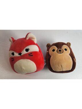 Set of 2 Squishmallows 5" Plush - Fifi the Red Fox & Hans the Hedgehog